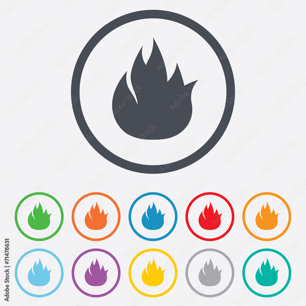 Fire flame sign icon. Fire symbol. Fire flame sign icon. Fire symbol.