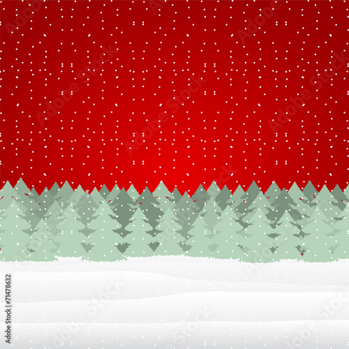 Winter Christmas landscape
