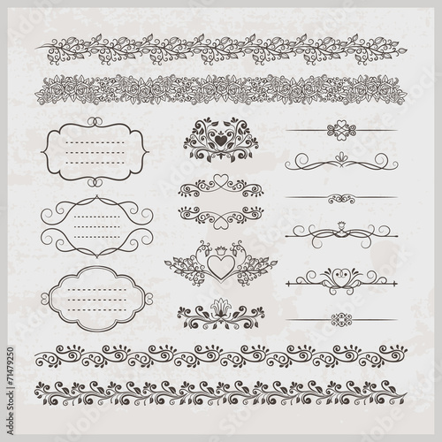 Page decoration borders  frames and hearts