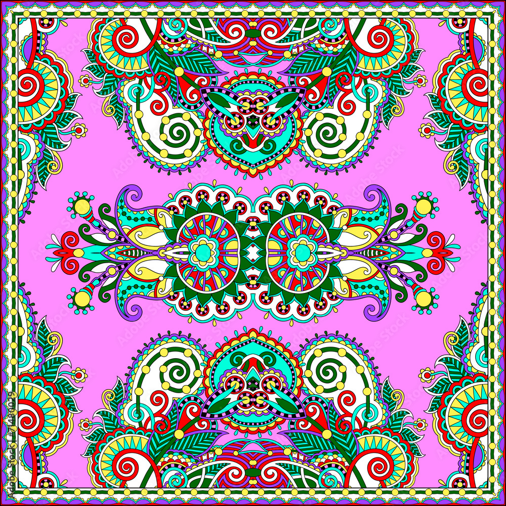 Traditional ornamental floral paisley bandanna Traditional ornamental floral paisley bandanna