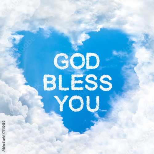 god bless you word on blue sky