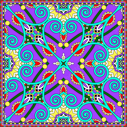 Traditional ornamental floral paisley bandanna