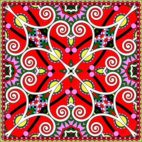 Traditional ornamental floral paisley bandanna