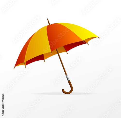 Vector red and yellow umbrella isolated