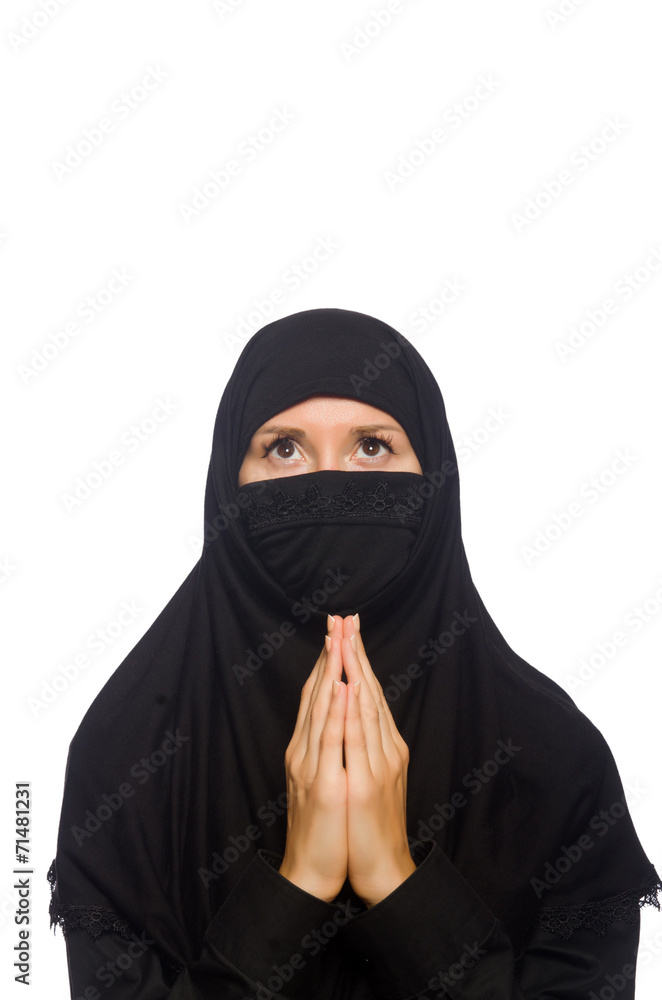 Muslim woman isolated on the white Muslim woman isolated on the white