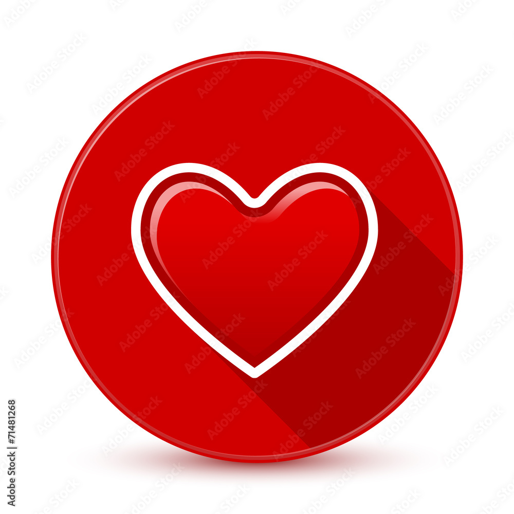 Red heart icon with long shadow Red heart icon with long shadow