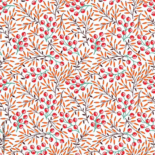 Autumn floral seamless pattern