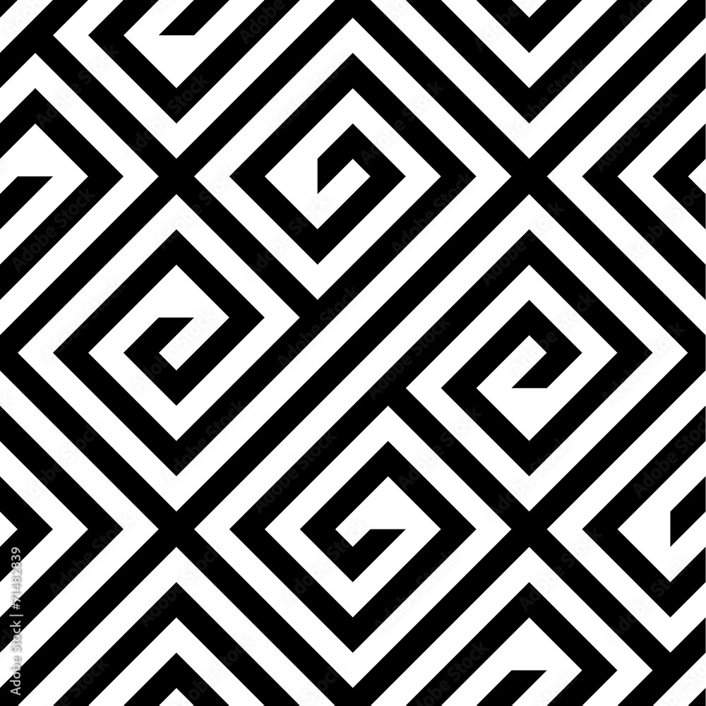 Abstract Black and White ZigZag Vector Seamless Pattern Abstract Black and White ZigZag Vector Seamless Pattern
