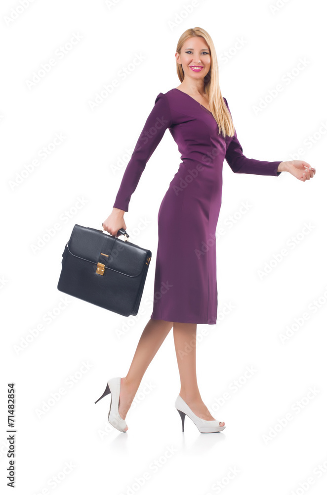 Woman businesswoman in business concept isolated on white Woman businesswoman in business concept isolated on white