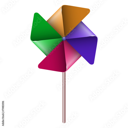 Colorful Pinwheel Windmill Vector Illustration