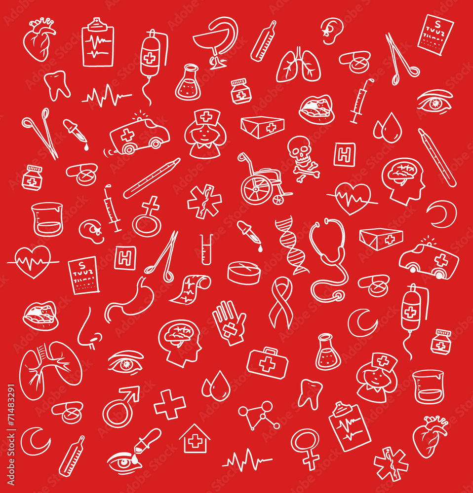 Medicine icons doodle Medicine icons doodle