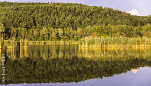 Fototapeta Naklejka Na Ścianę i Meble -  Beautiful landscape reflection in the lake.