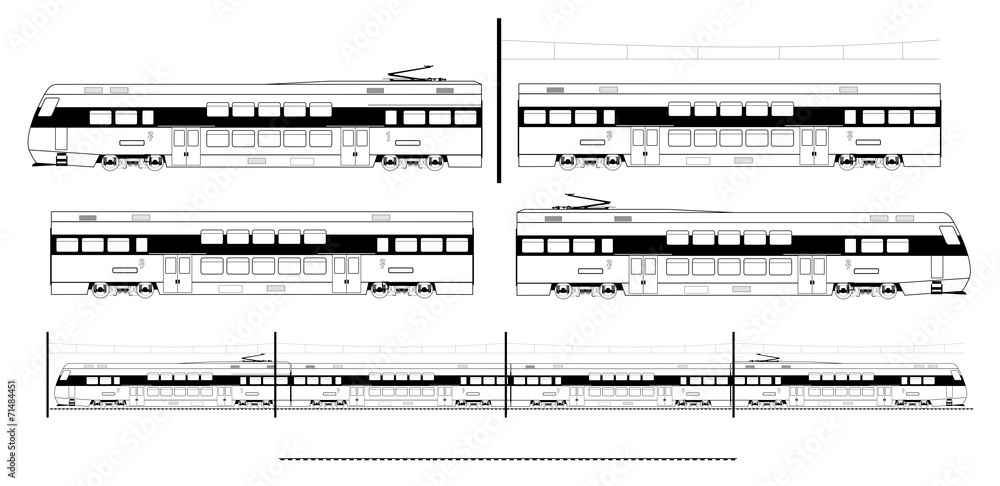Fototapeta premium City transport train kit
