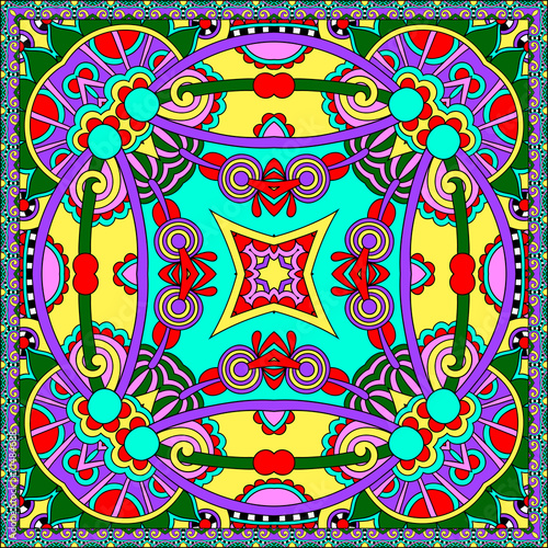 Traditional ornamental floral paisley bandanna