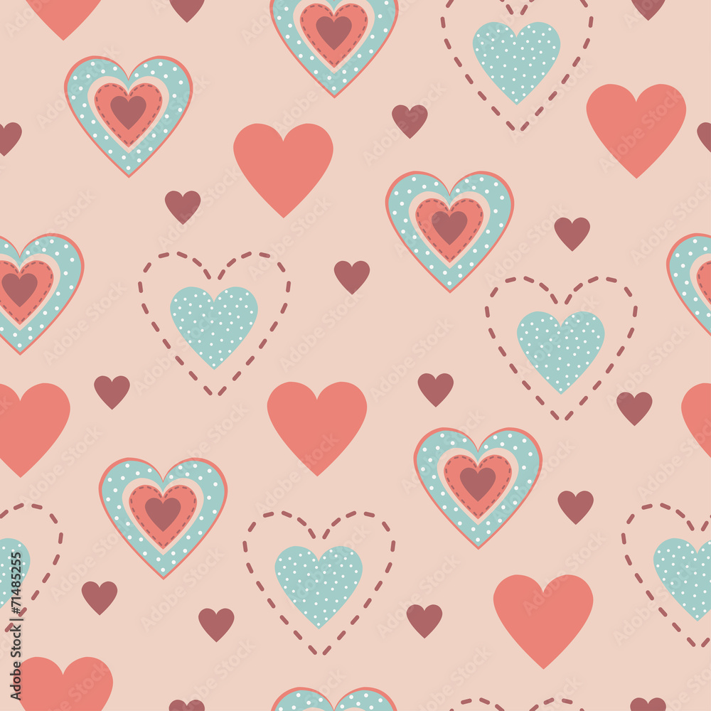 Seamless pattern of hearts Seamless pattern of hearts