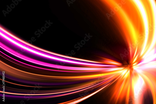 speed motion on night road