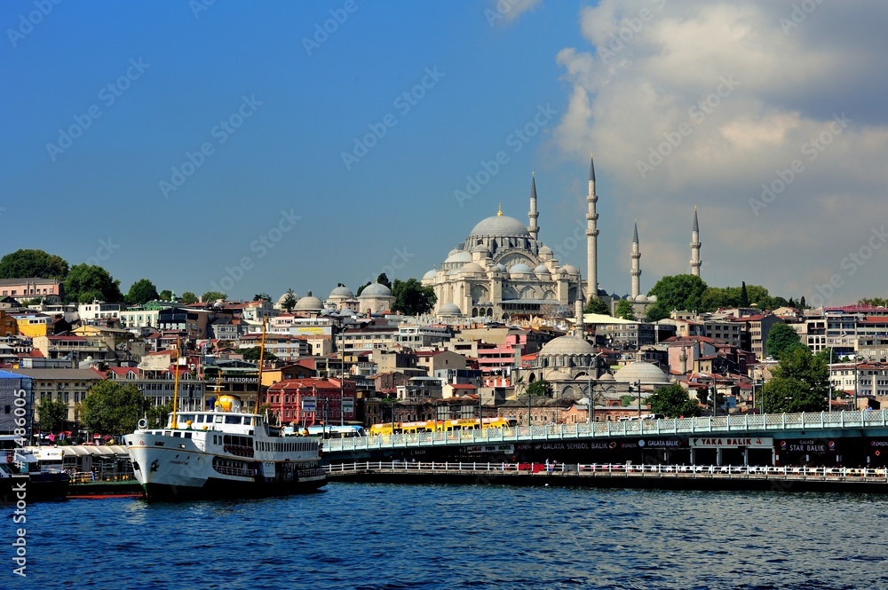 Galata Bridge and Suleymaniye Mosque