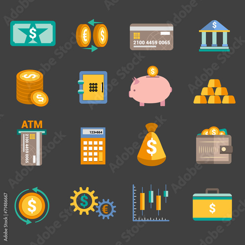 Money finance icons