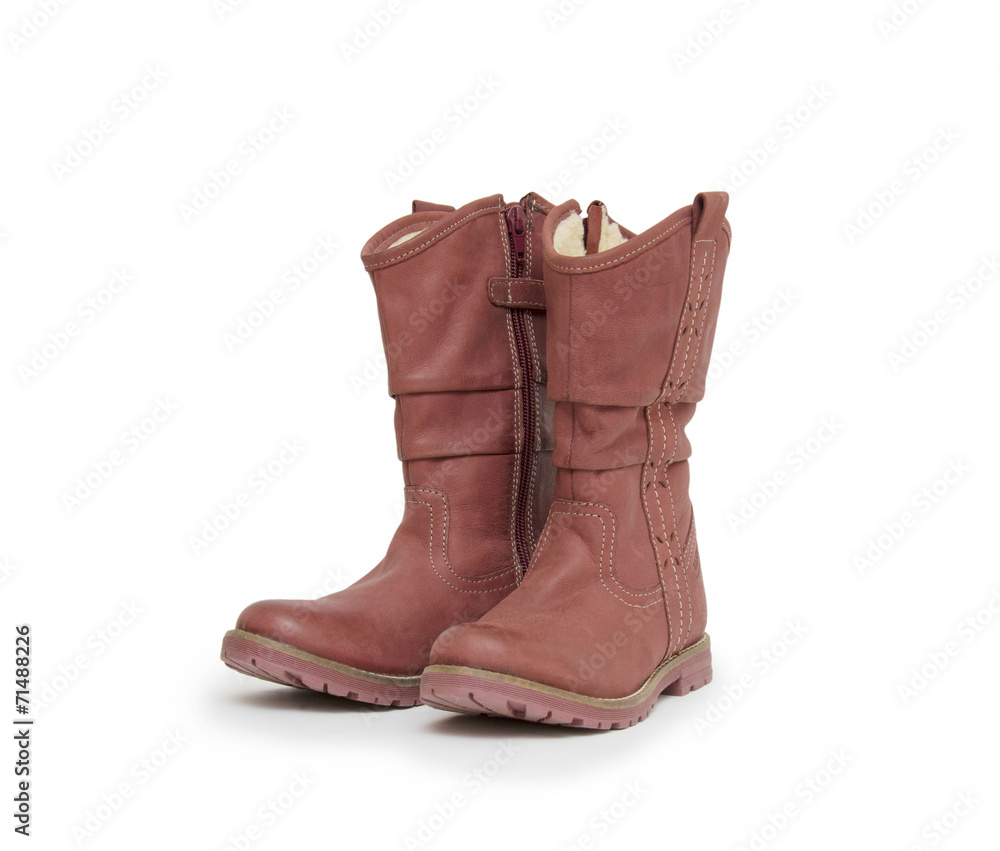 A pair of boots isolated on a white background.