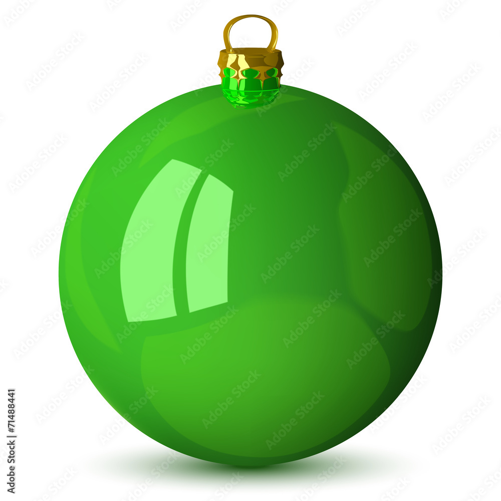 Fototapeta premium Vector green Christmas ball isolated