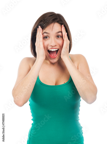 Astonished young woman!