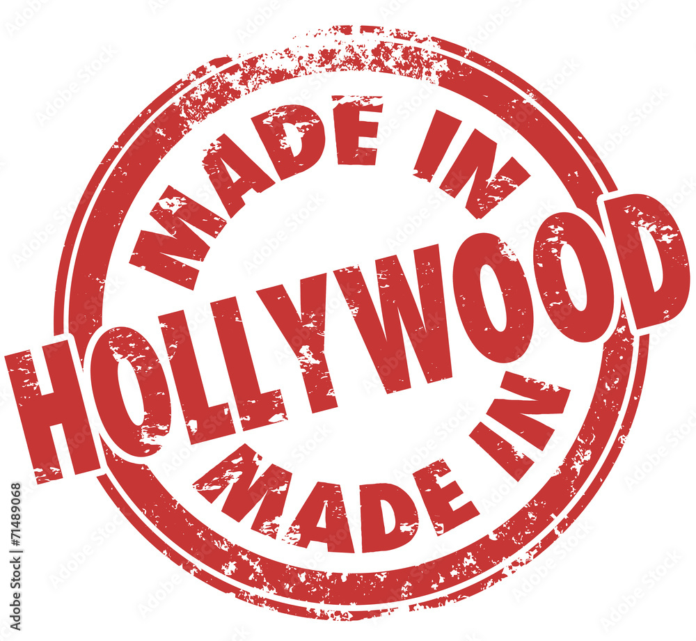 Made in Hollywood California Round Red Stamp Pride
