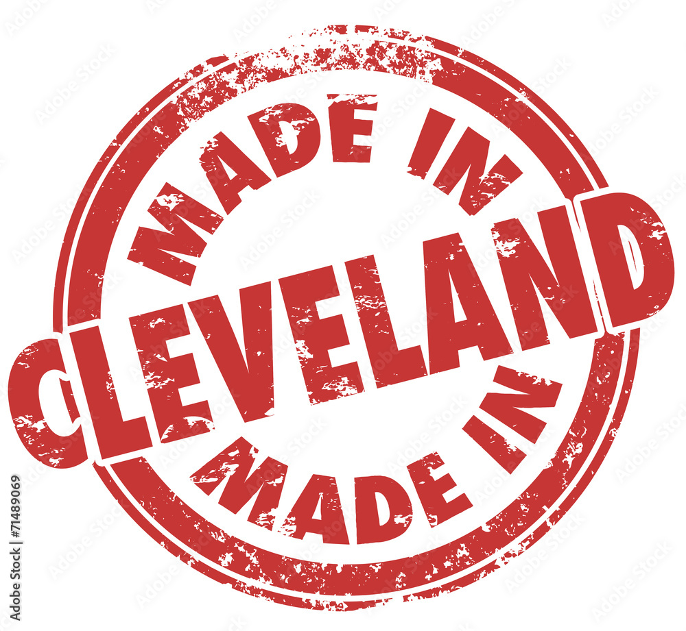 Made in Cleveland Round Stamp Words Ohio OH State City Pride Made in Cleveland Round Stamp Words Ohio OH State City Pride