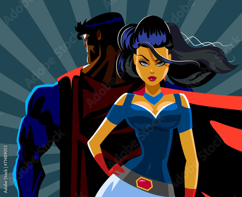 Superheroes a back to a back