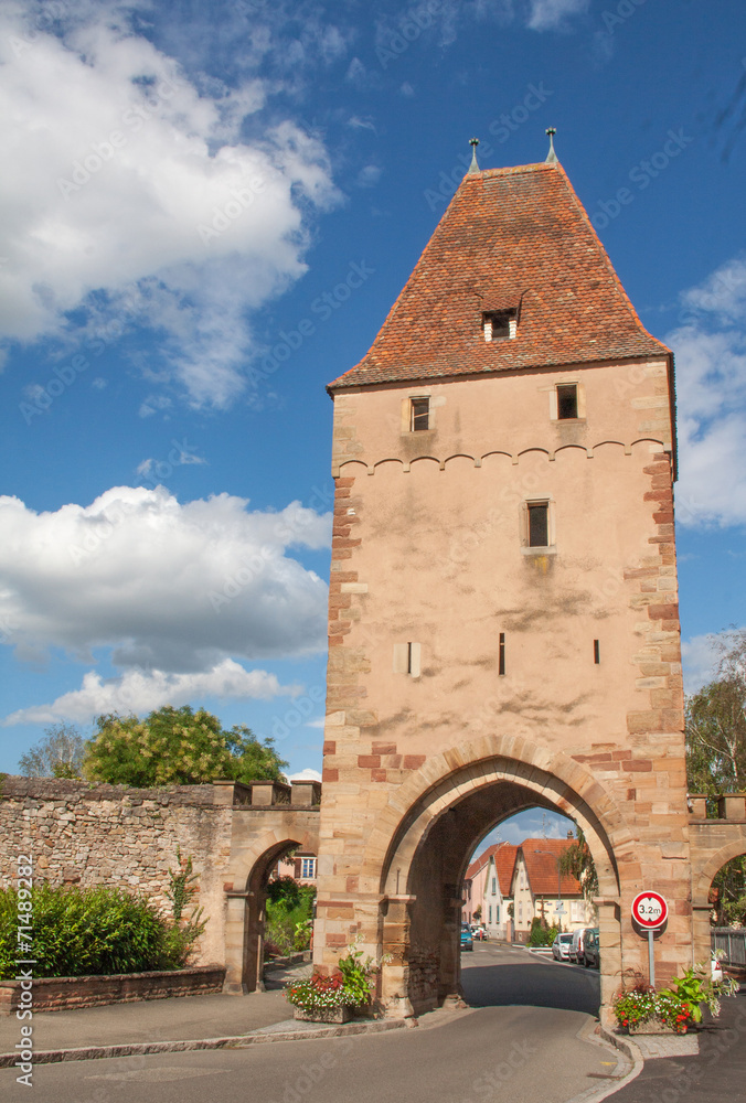 Porte de la ville de Rosheim, Bas Rhin, Alsace