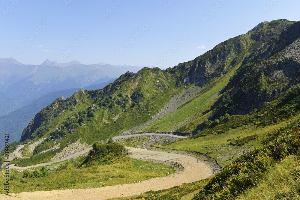 road in the mountains of the Caucasus