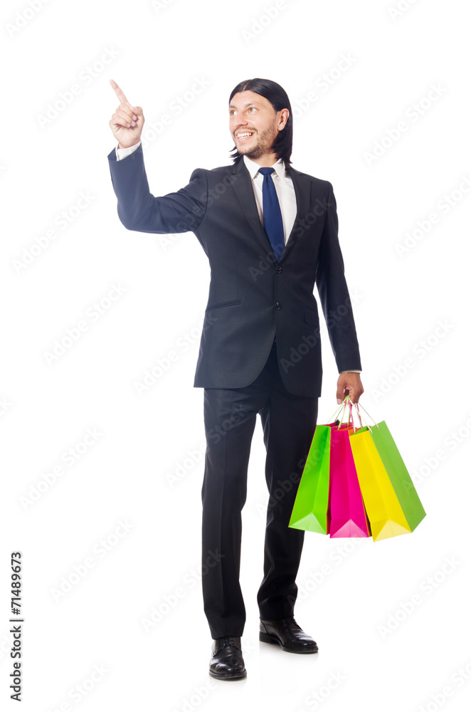 Man after good christmas shopping