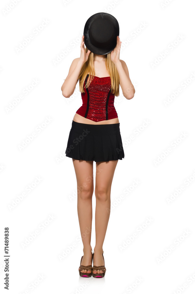 Woman magician isolated on white Woman magician isolated on white
