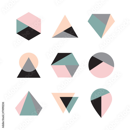 Set of icons, geometric logo