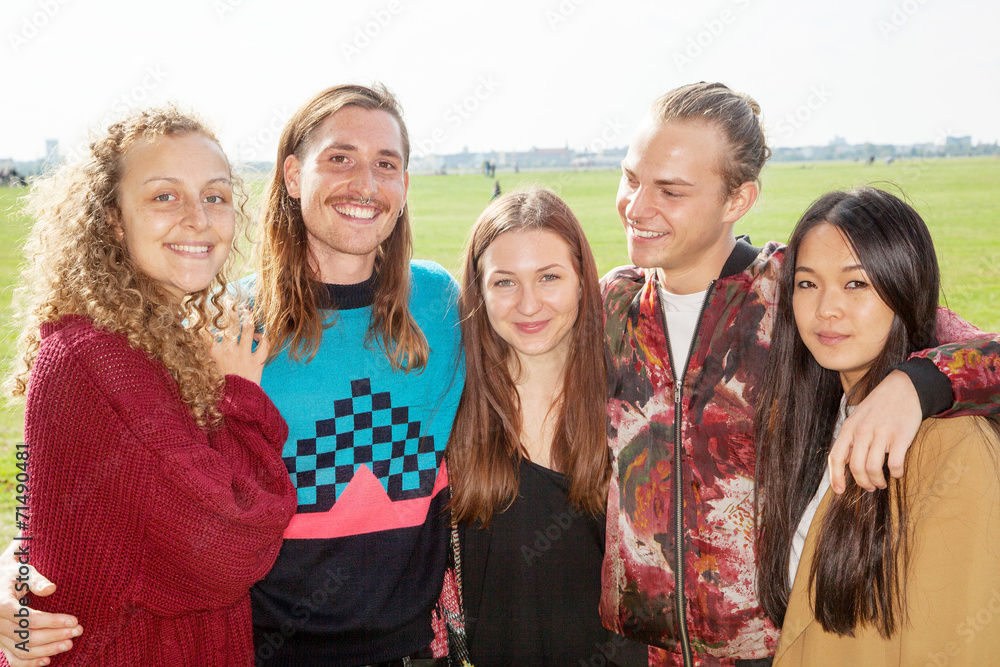 Fototapeta premium Group of young people in the park