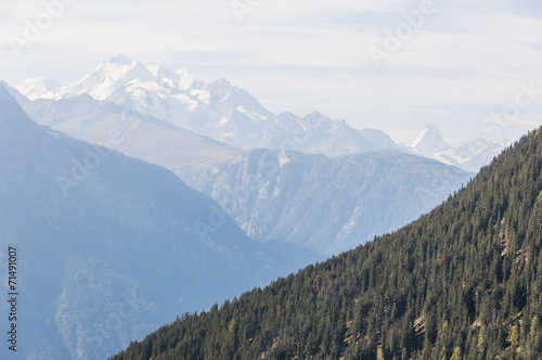 Bettmeralp, Dorf, Bergpanorama, Rhonetal, Alpen, Schweiz