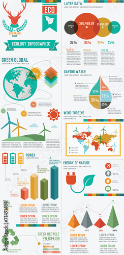 Ecology info graphic design on white background,clean vector