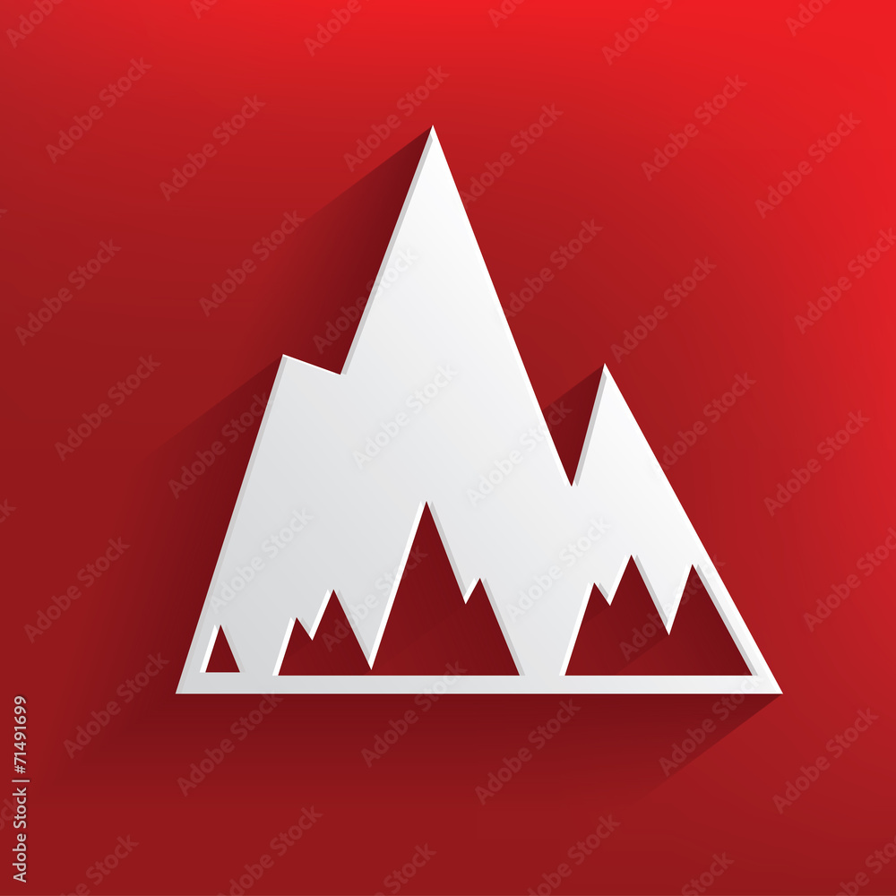 Mountain on red background,clean vector Mountain on red background,clean vector