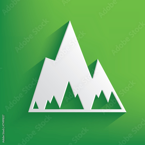 Mountain on green background clean vector