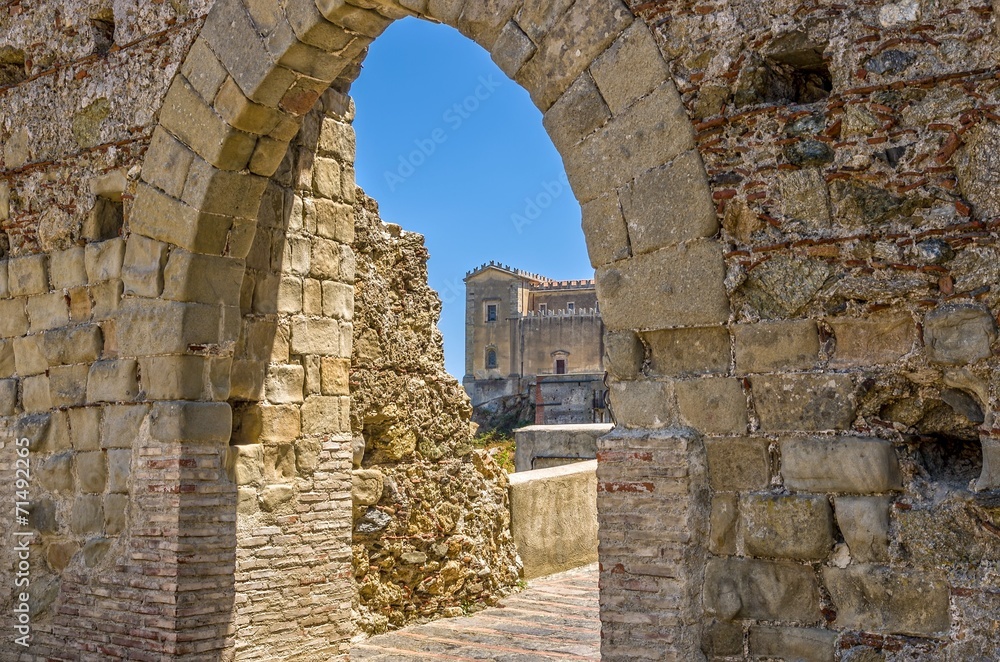 The door of the city,Church Santa lucia,Savoca,Sicily.