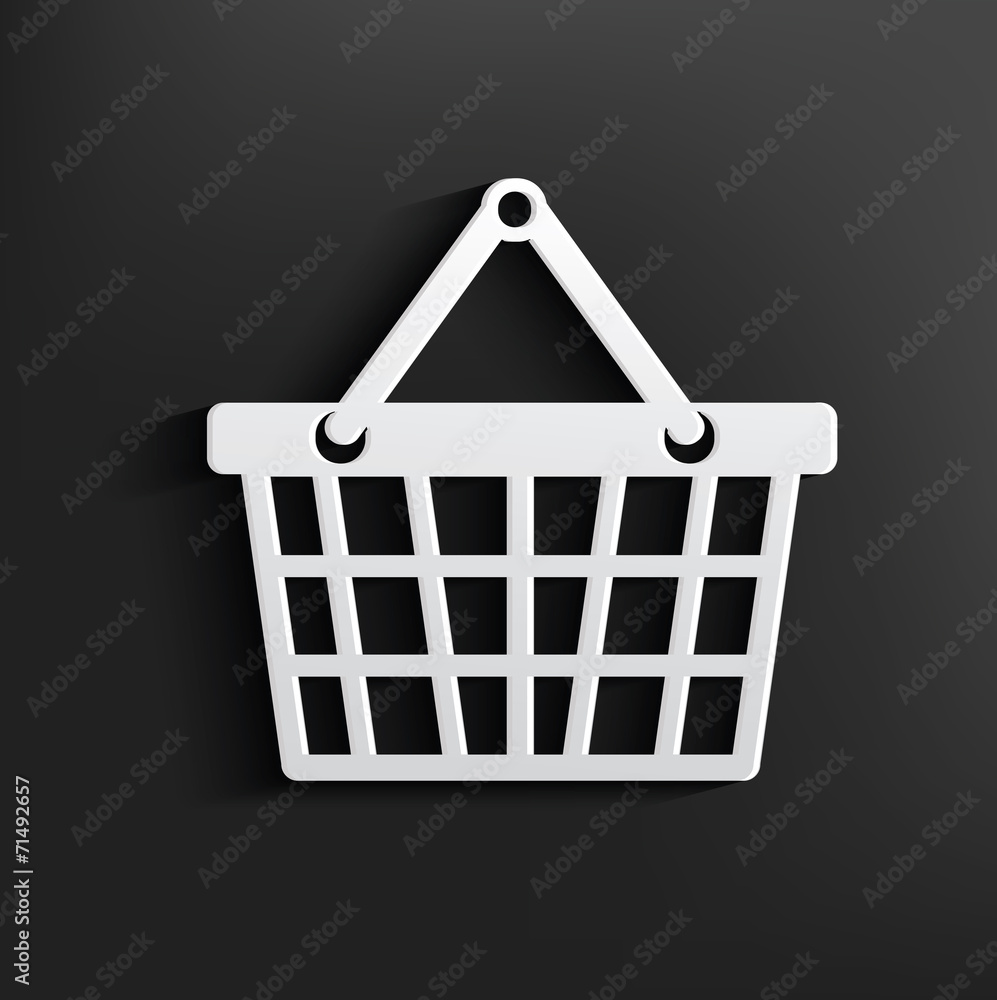 Basket symbol on black background,clean vector Basket symbol on black background,clean vector