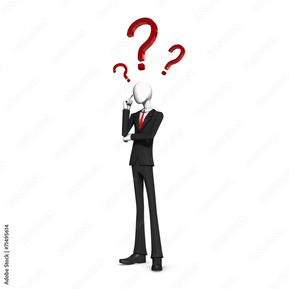 Human business character Thinking with Question mark Human business character Thinking with Question mark