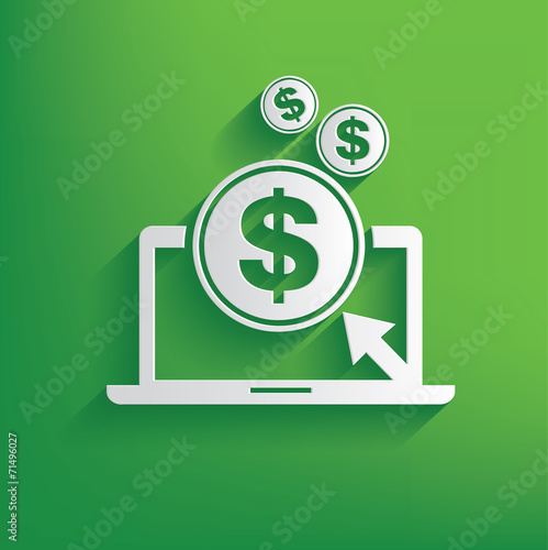 Make money symbol on green background,clean vector