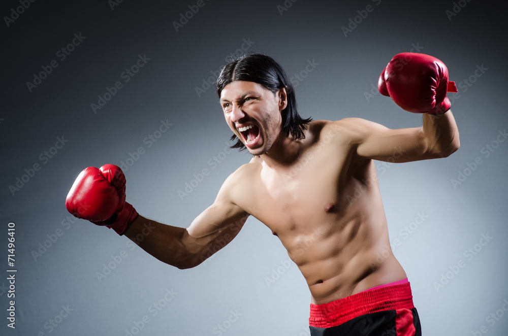 Martial arts fighter at the training Martial arts fighter at the training