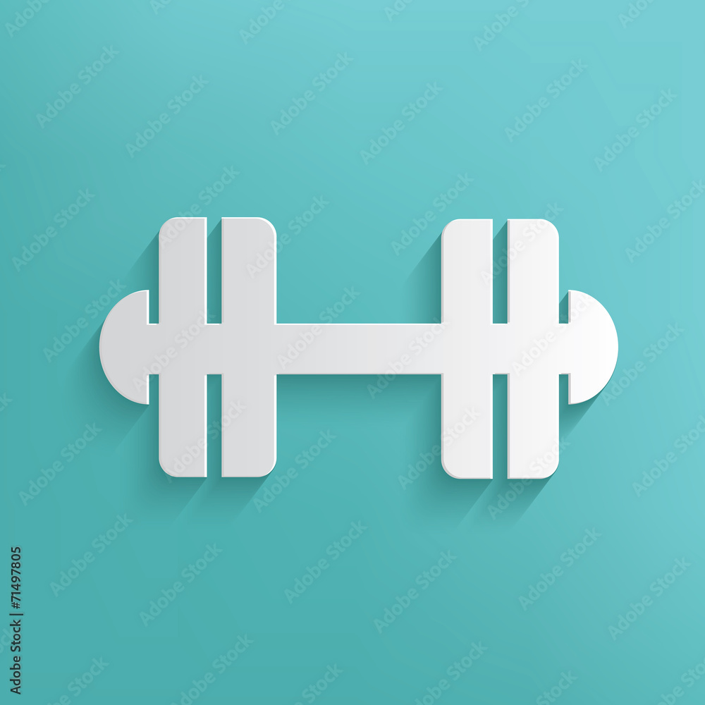 Obraz premium Fitness symbol on blue background,clean vector