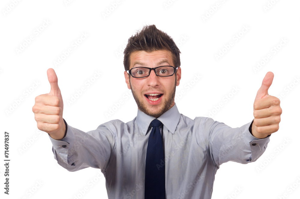 Funny businessman isolated on the white Funny businessman isolated on the white