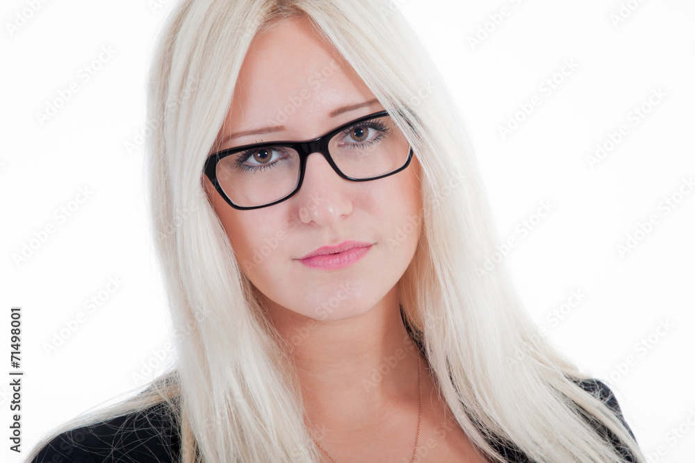 Frau mit Brille Nahaufnahme Frau mit Brille Nahaufnahme
