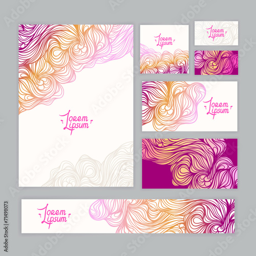 purple corporate Identity with wave pattern