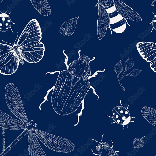 insects seamless pattern