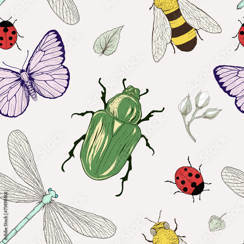 seamless insects pattern