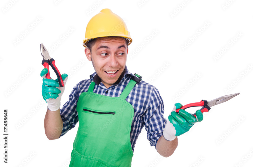 Industrial worker isolated on the white background Industrial worker isolated on the white background